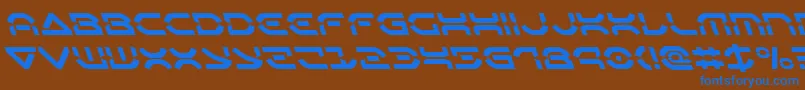 Oberondeuxleft Font – Blue Fonts on Brown Background
