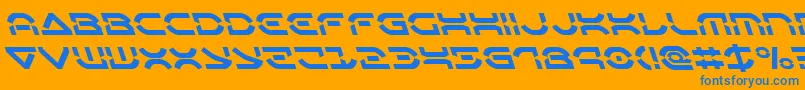 Oberondeuxleft Font – Blue Fonts on Orange Background