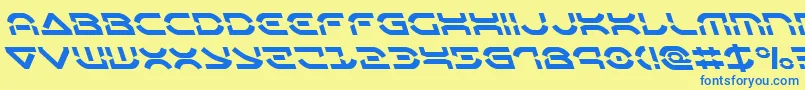 Oberondeuxleft Font – Blue Fonts on Yellow Background