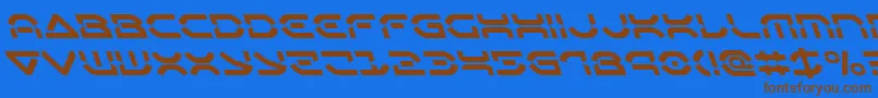 Oberondeuxleft Font – Brown Fonts on Blue Background