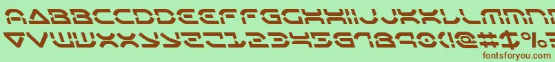 フォントOberondeuxleft – 緑の背景に茶色のフォント
