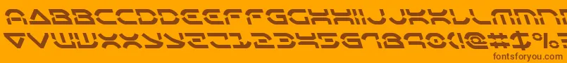 Oberondeuxleft-Schriftart – Braune Schriften auf orangefarbenem Hintergrund