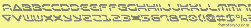 フォントOberondeuxleft – 黄色の背景に灰色の文字