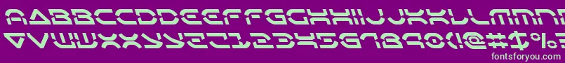 フォントOberondeuxleft – 紫の背景に緑のフォント
