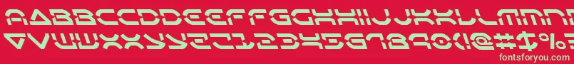 Oberondeuxleft-Schriftart – Grüne Schriften auf rotem Hintergrund