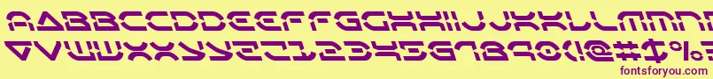 Oberondeuxleft Font – Purple Fonts on Yellow Background
