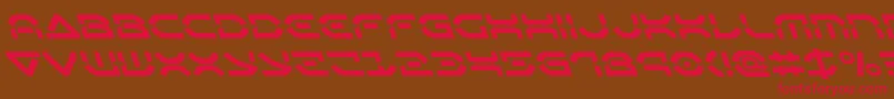 Oberondeuxleft-Schriftart – Rote Schriften auf braunem Hintergrund