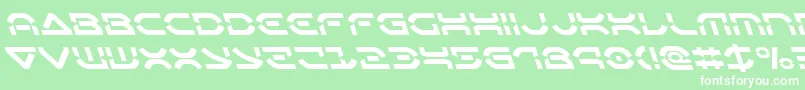フォントOberondeuxleft – 緑の背景に白い文字