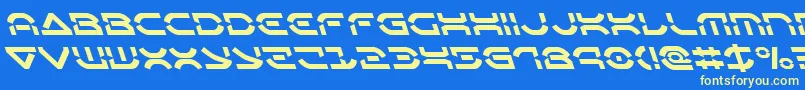 Oberondeuxleft Font – Yellow Fonts on Blue Background