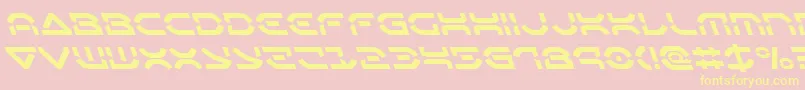 フォントOberondeuxleft – 黄色のフォント、ピンクの背景
