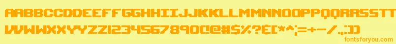 UpheavalTtBrk Font – Orange Fonts on Yellow Background