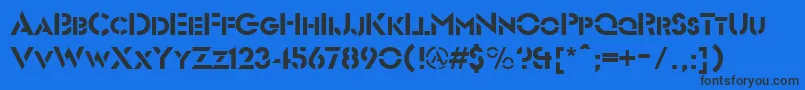 FuturistStencilRegular Font – Black Fonts on Blue Background