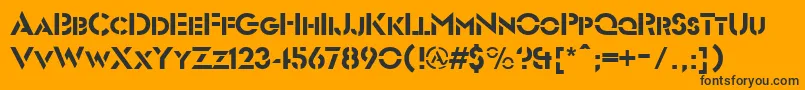 FuturistStencilRegular Font – Black Fonts on Orange Background