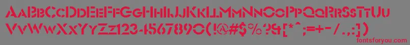 FuturistStencilRegular Font – Red Fonts on Gray Background