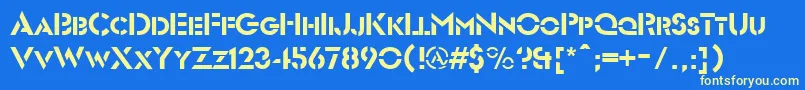 FuturistStencilRegular Font – Yellow Fonts on Blue Background