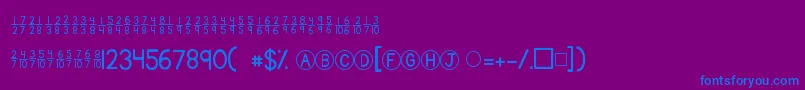 フォントKgtraditionalfractions – 紫色の背景に青い文字