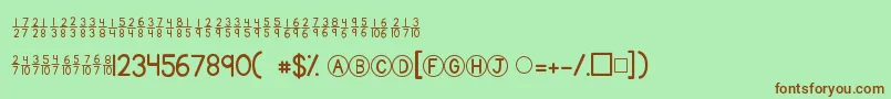 Kgtraditionalfractions Font – Brown Fonts on Green Background