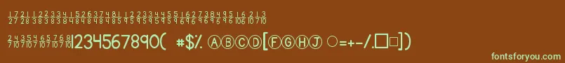 Kgtraditionalfractions Font – Green Fonts on Brown Background