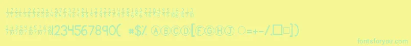 Kgtraditionalfractions Font – Green Fonts on Yellow Background