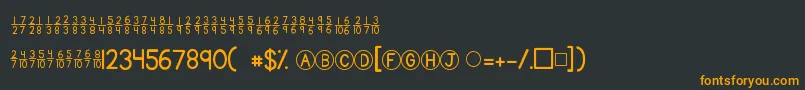 フォントKgtraditionalfractions – 黒い背景にオレンジの文字