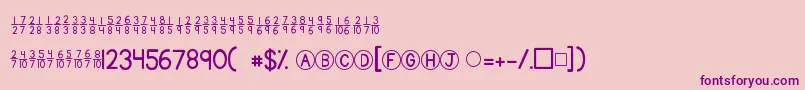 フォントKgtraditionalfractions – ピンクの背景に紫のフォント