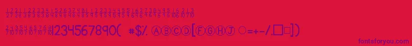 フォントKgtraditionalfractions – 赤い背景に紫のフォント