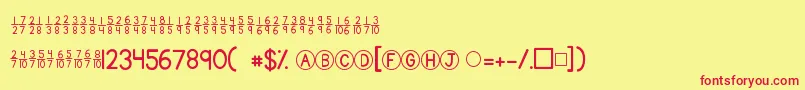 Kgtraditionalfractions Font – Red Fonts on Yellow Background