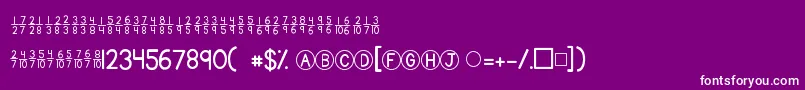 Czcionka Kgtraditionalfractions – białe czcionki na fioletowym tle