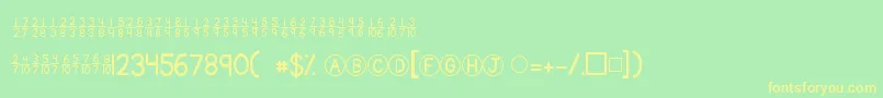 Kgtraditionalfractions Font – Yellow Fonts on Green Background