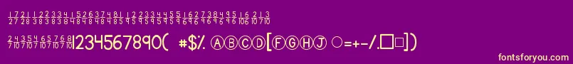 Kgtraditionalfractions Font – Yellow Fonts on Purple Background