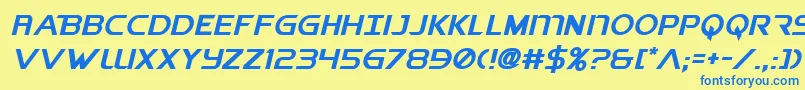 Шрифт BeybladeMetalFightFont – синие шрифты на жёлтом фоне