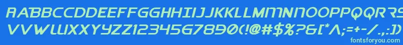 Шрифт BeybladeMetalFightFont – зелёные шрифты на синем фоне