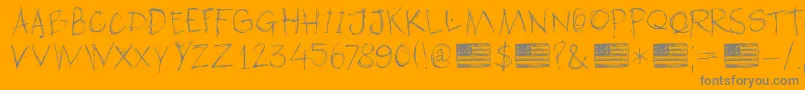 DkAmericanGrunge Font – Gray Fonts on Orange Background