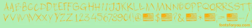 DkAmericanGrunge Font – Orange Fonts on Green Background