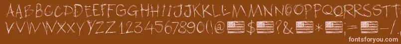 DkAmericanGrunge Font – Pink Fonts on Brown Background