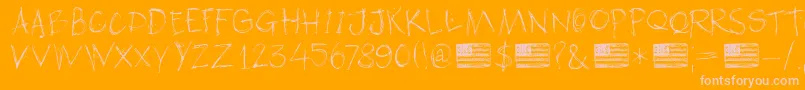 DkAmericanGrunge Font – Pink Fonts on Orange Background