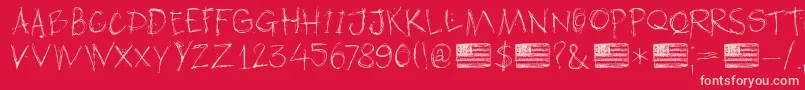 Подробнее о шрифте DkAmericanGrunge Шрифт DkAmericanGrunge – розовые шрифты на красном фоне
