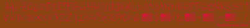 DkAmericanGrunge-Schriftart – Rote Schriften auf braunem Hintergrund