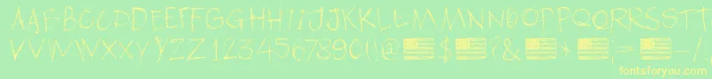 DkAmericanGrunge Font – Yellow Fonts on Green Background