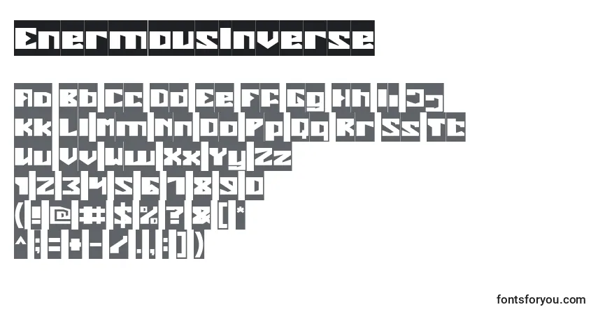 Шрифт EnermousInverse – алфавит, цифры, специальные символы