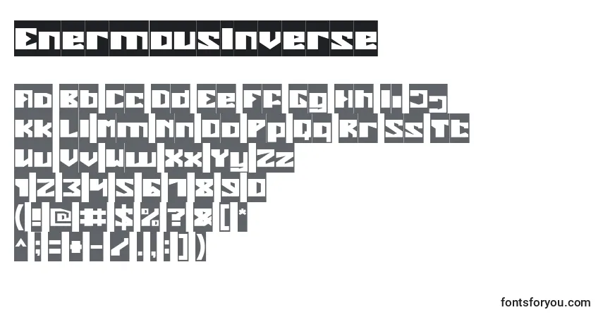 EnermousInverseフォント–アルファベット、数字、特殊文字