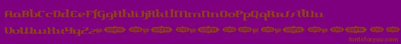 HarperFreeVersion-Schriftart – Braune Schriften auf violettem Hintergrund