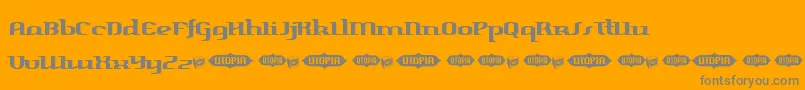 HarperFreeVersion-Schriftart – Graue Schriften auf orangefarbenem Hintergrund