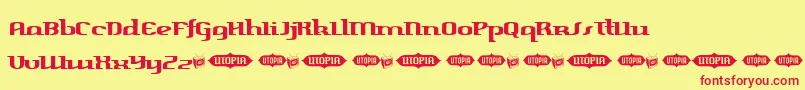 HarperFreeVersion Font – Red Fonts on Yellow Background