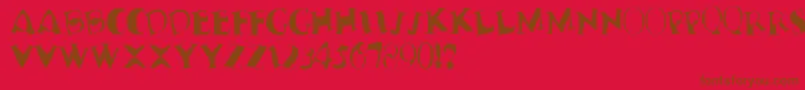 TerribleNervz Font – Brown Fonts on Red Background