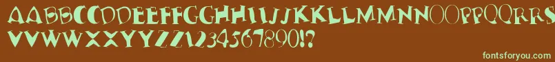 Шрифт TerribleNervz – зелёные шрифты на коричневом фоне