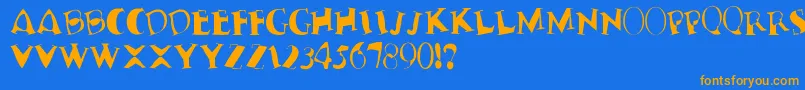 TerribleNervz Font – Orange Fonts on Blue Background