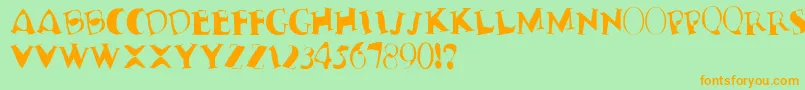 TerribleNervz-Schriftart – Orangefarbene Schriften auf grünem Hintergrund