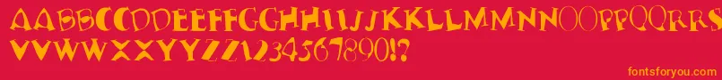 Czcionka TerribleNervz – pomarańczowe czcionki na czerwonym tle
