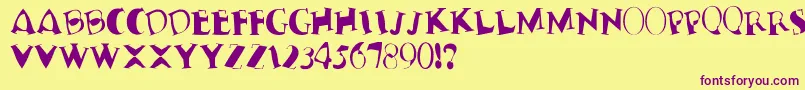 TerribleNervz Font – Purple Fonts on Yellow Background